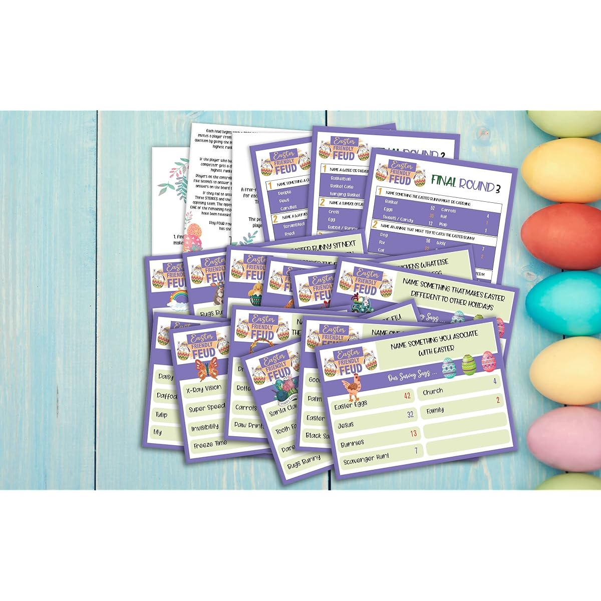Easter Friendly Furd Quiz Family Furd Quiz Baby Shower Game Night Easter Party Games Family Activities Furd Trivia Quiz Baby Shower Games - 01