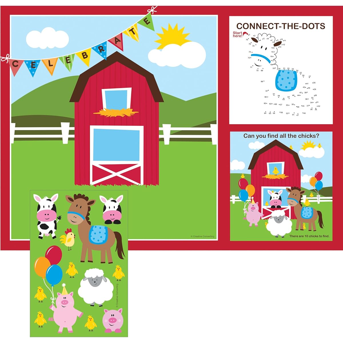Farmhouse Fun Activity Placemats With Stickers