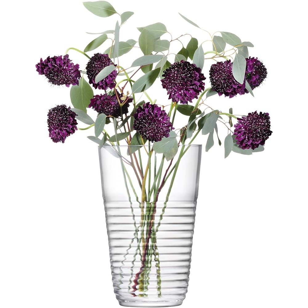 LSA Flower Vase Clear Height 26cm GROOVE G1497-26-171