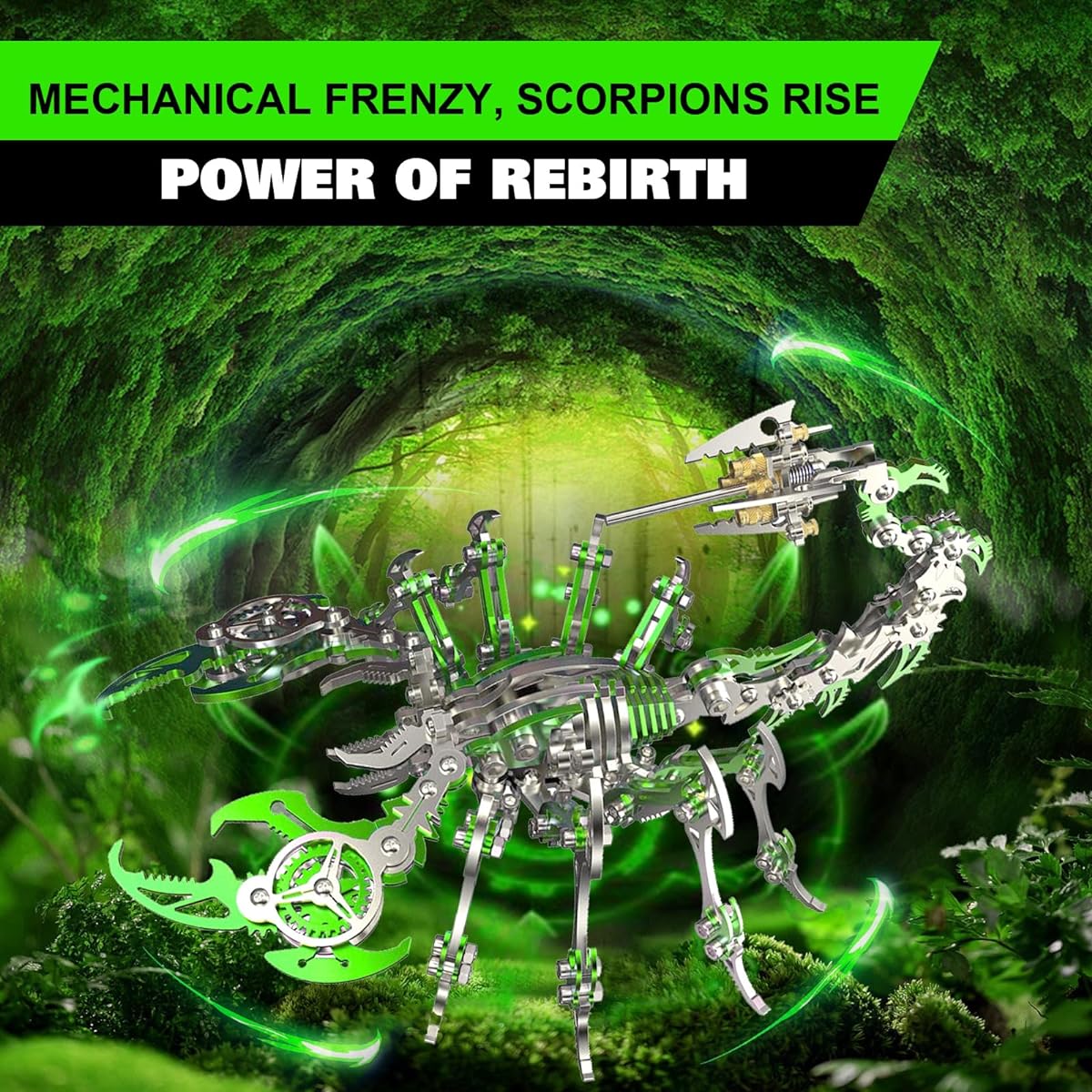 3D Metal Puzzle for Adults - Scorpion Metal Puzzle DIY Kit for Assembling Collectible Great Souvenir Idea for Metal Model Toy Lovers (Green)