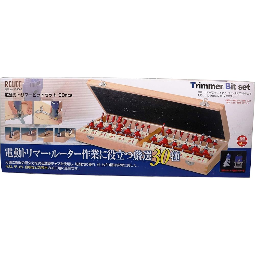 Ichinen Access RELIEF Cutting/Polishing Tip Parts Set of 30 Carbide Blade Trimmer Bit 30662 φ6mm Shaft
