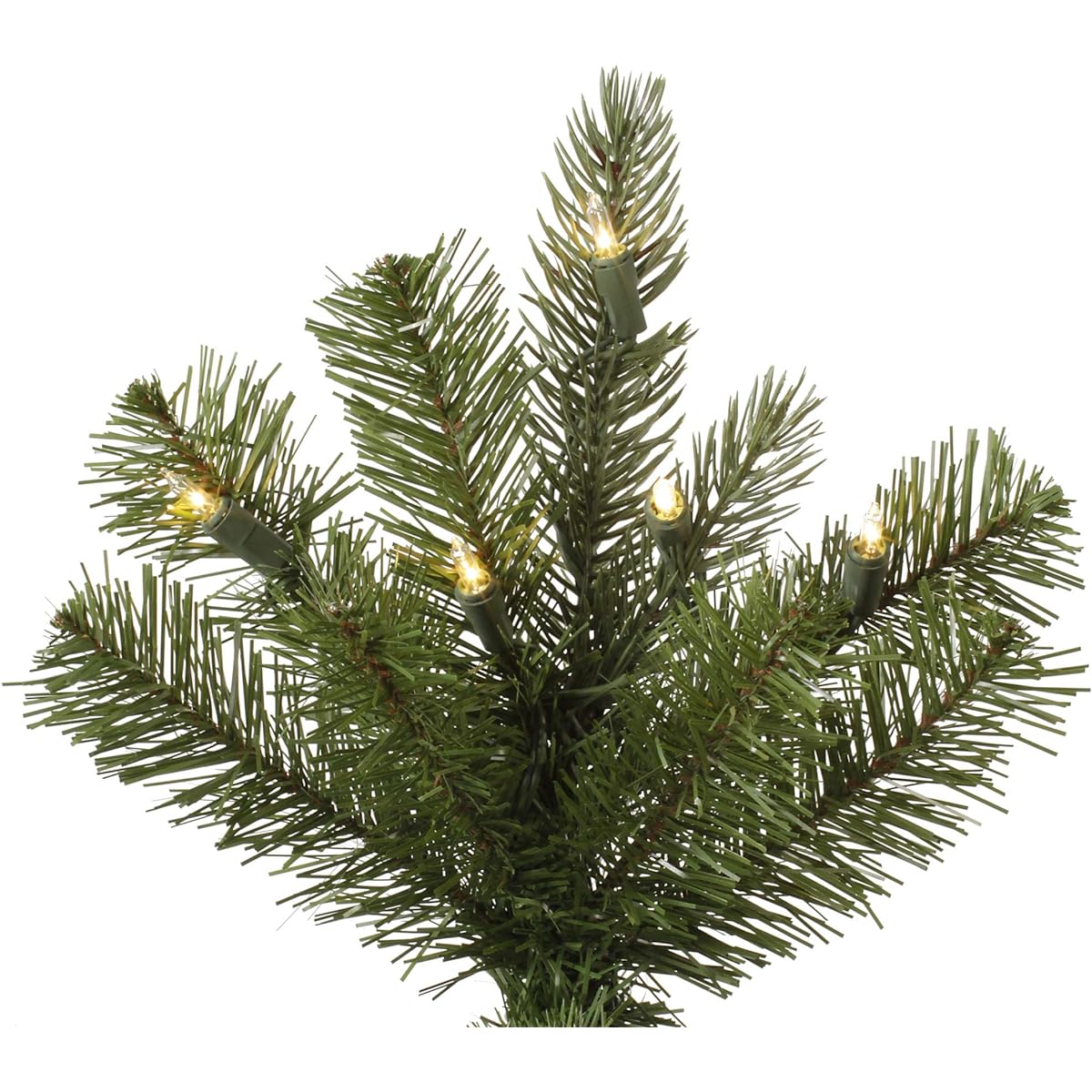 Vickerman 7.5' Carolina Pencil Spruce Artificial Christmas Tree, Clear with Dura-Lit® Lights - Fake Christmas Tree - Seasonal Indoor Decor