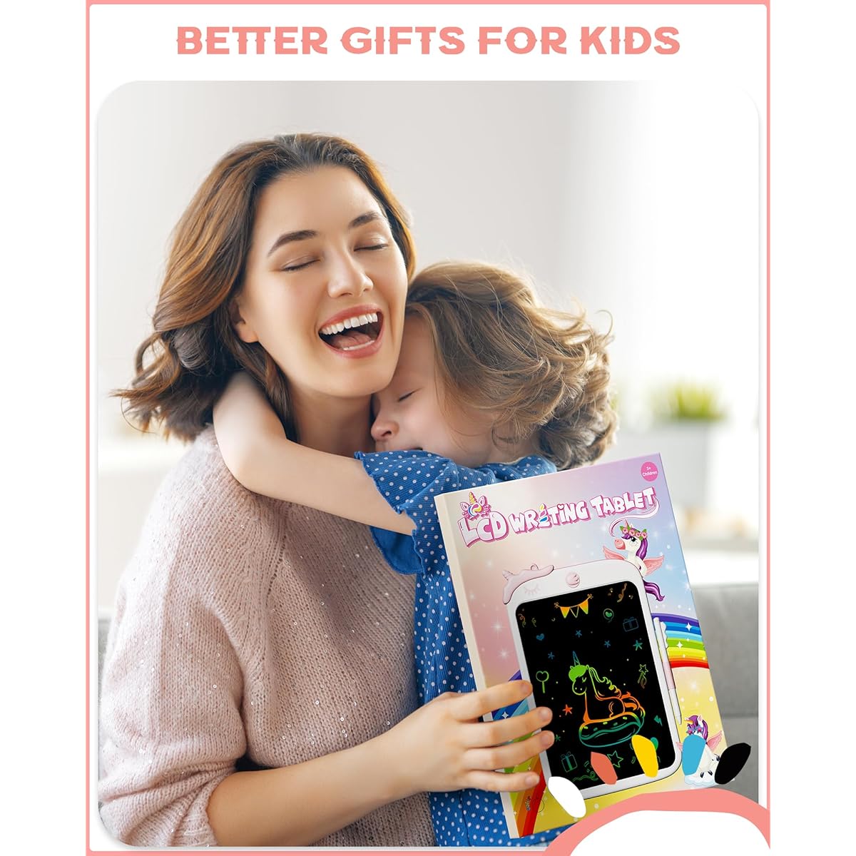 bravokids Unicorn Toys Gifts for Girls - 10" LCD Writing Tablet Kids Drawing Board Learning Toys Birthday Christmas Gifts for Toddlers Girls Boys Ages 3 4 5 6 7 8 (White)