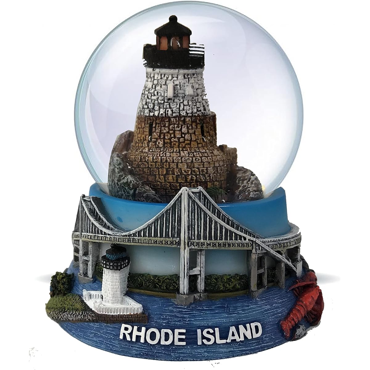 Rhode Island 3D Snow Globe Water Globe Souvenir Ornament Home Car Gift Women Kids Girls Mon Granddaughter 3 ½" T