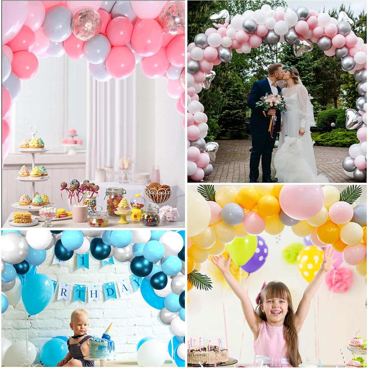 FEPITO Balloon Arch Kit, 9ft Tall 10ft Wide Adjustable Balloon Arch Stand Set for Baby Shower Birthday Wedding Party Supplies Decorations