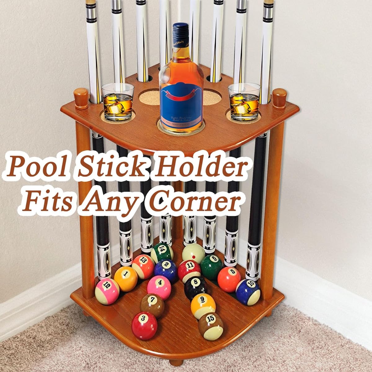 8 Pool Stick Holder Billiard Cue Holder Floor Stand (Cue Rack Only)