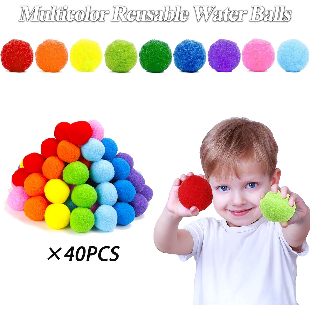 Water Splash Balls Pool Game Party Favors - 40 Flooded Splash Balls, 500 Flooded Splash Balls, 6 Water Guns, Kids Sunglasses for Kids Teens Boys Girls Ages 4-8, 8-12
