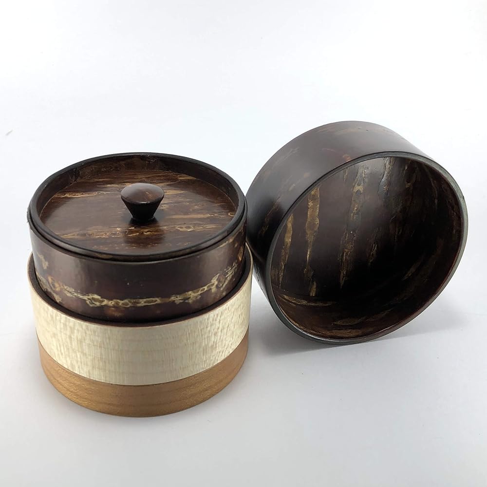 Fujiki Denshiro Shoten Ring Tube 3 Colors Tea Caddy Plain Leather 37241 Diameter 8.2cm, Height 7.8cm