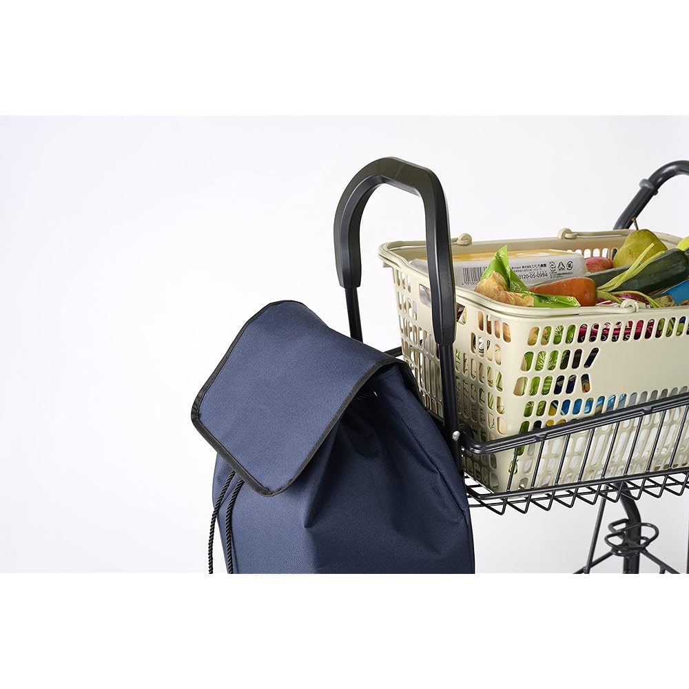 Rep Cocoro Shopping Cart Premier Cart Navy 33L Luggage Hook Plain Foldable Pocket Storage Cold Insulation Eco Bag Shopping Stylish Cute Simple Convenient Compact Lightweight Camping Sports Day Cherry Blossom Viewing 536414