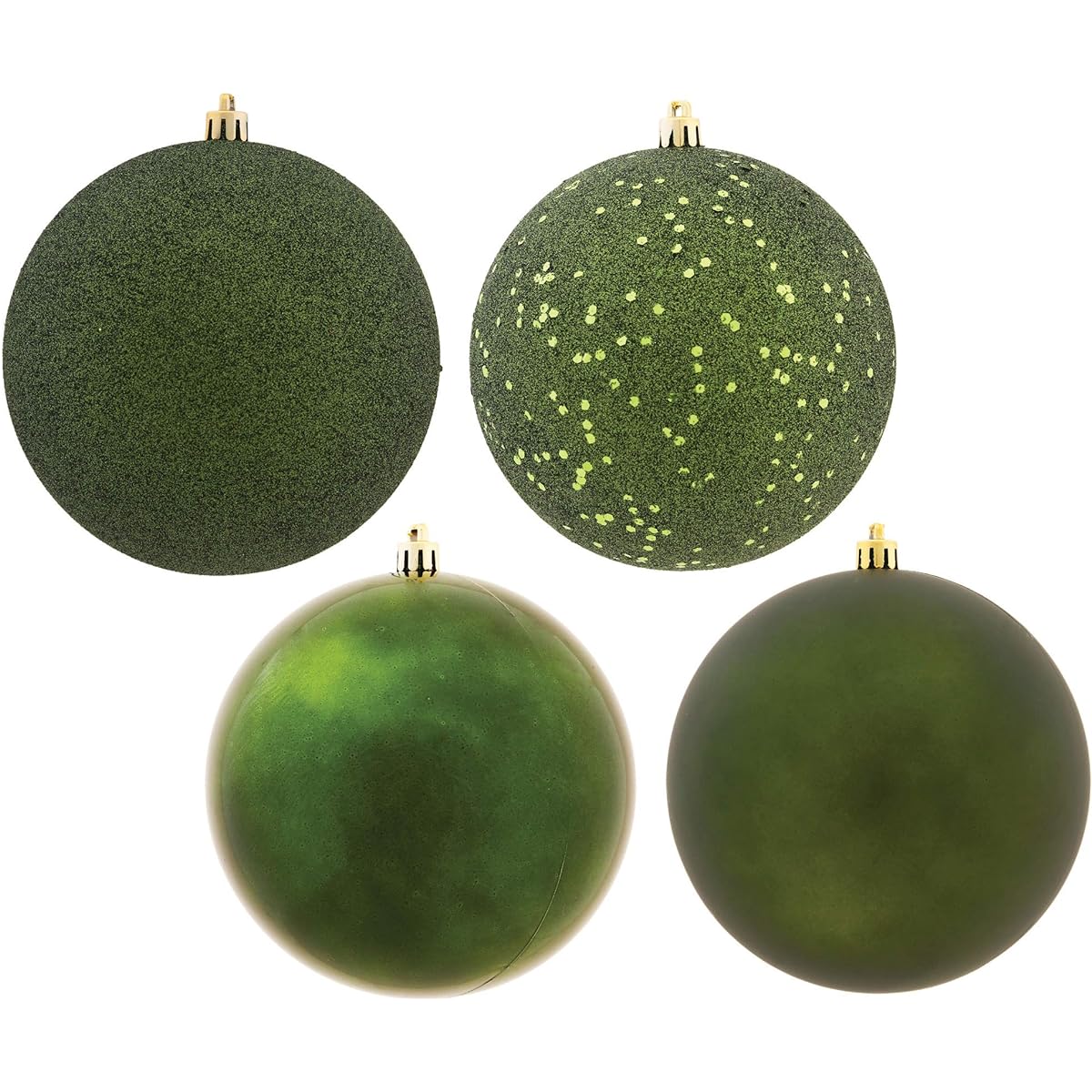 Vickerman 2.4" Moss Green 4-Finish Ball Christmas Ornaments, 24 per Box