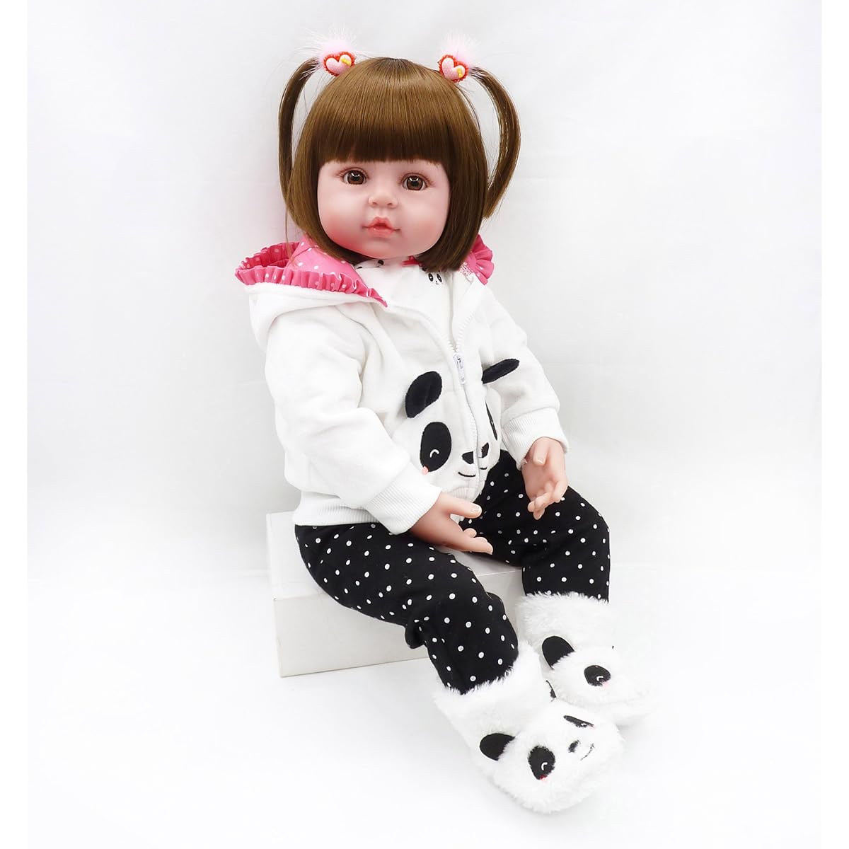 Reborn Baby Girl Doll Clothes 18inch Panda Outfit Accessories for 17-19inch Reborn Dolls Newborn Baby Girl Matching Clothes
