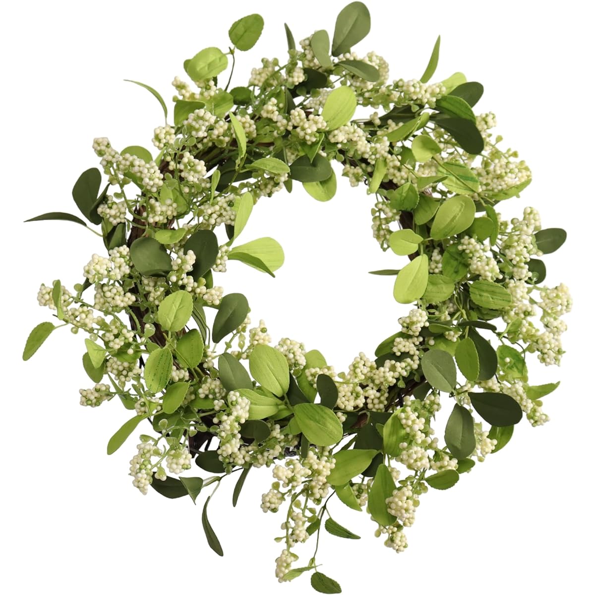 Pudate Spring Summer Wreath for Front Door, Berry Wreath with Lavender, Unique Housewarming Gift, Mother's Day Gift, Farmhouse Porch Decor, Wall Decor, 22 Inch