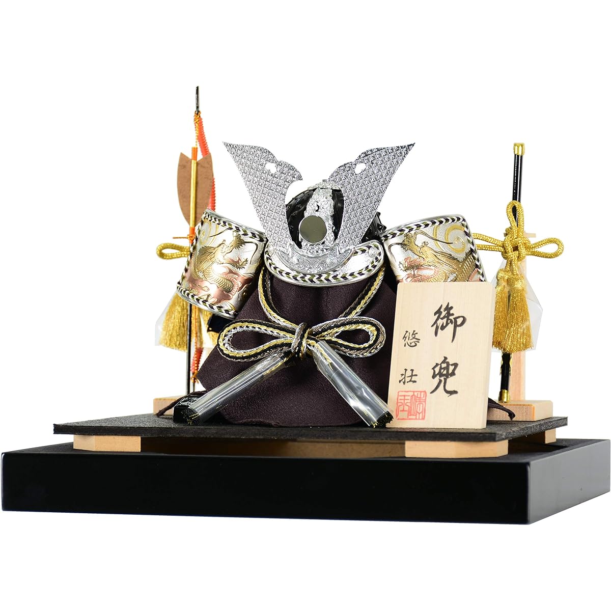 Satsuki Doll Yuso No. 5 Helmet Acrylic Case Decoration Compact Helmet Decoration (Silver Helmet/Black Iris)