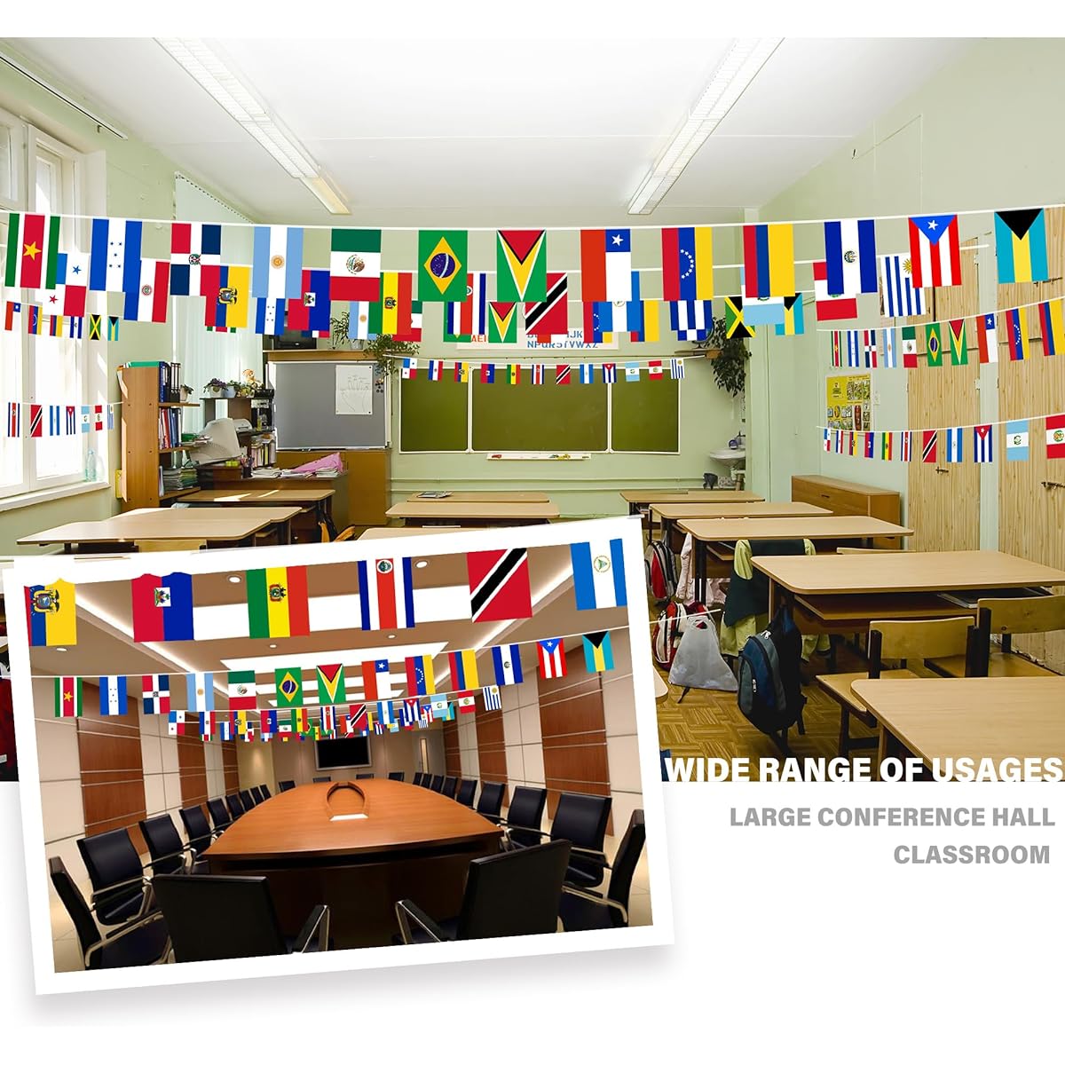Latin America 25 Countries String Flags - String Pennant Banner Patriotic Event Decoration Sports Bar - 30ft 25 Flags
