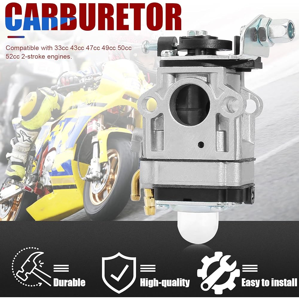 YOFMOO Carburetor Carb 43cc 49cc 2 Stroke Engine 15mm ATV Dirt Pocket Rocket Bike Scooter