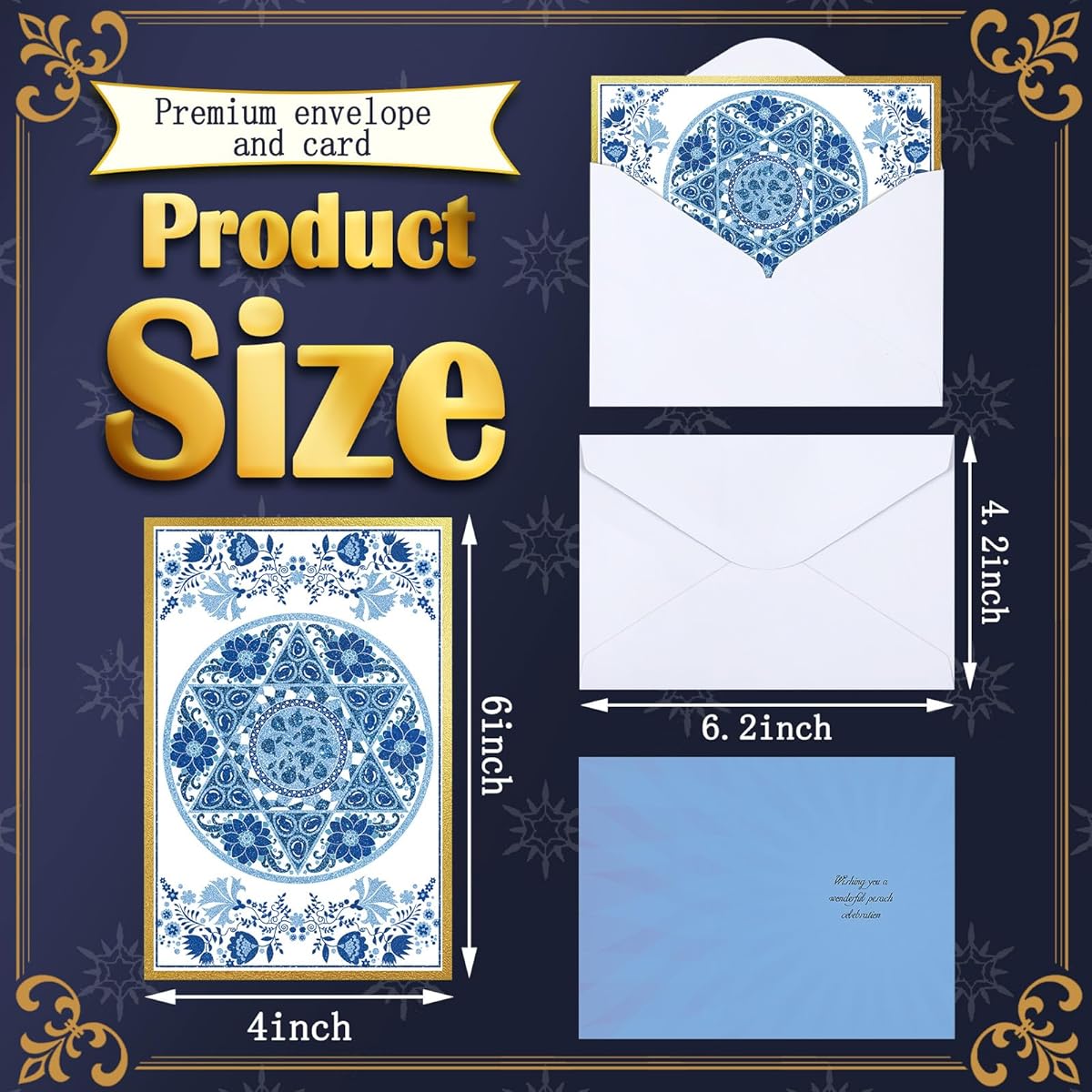 Janlaugh 24 Sets Passover Greeting Cards with Envelopes Passover Holiday Cards Assorted Jewish Holiday Cards for Office School Home Happy Passover Cards Passover Holiday Party Supplies (6 Styles)
