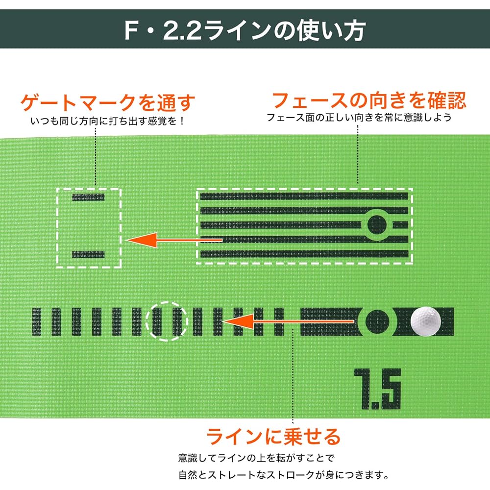 Tabata Golf Putter Mat Golf Practice Mat Foaming Material 2 Hole Type Putter Mat F-2.2 GV0134