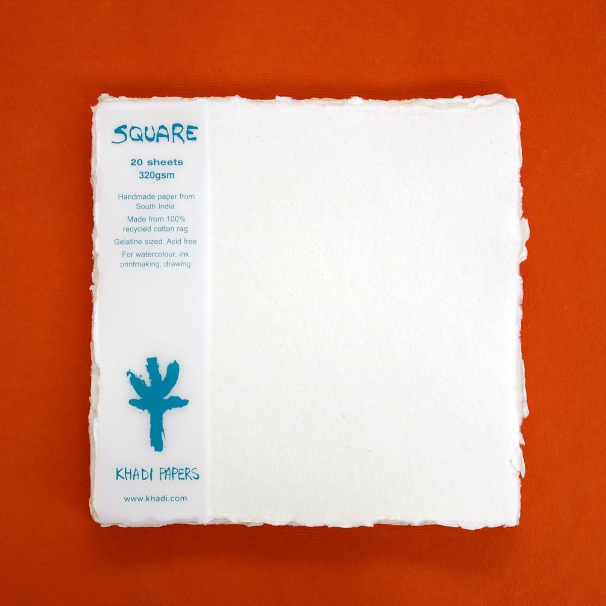 KHADI Paper Square White Wipe Paper (20 Sheets) SP4-2W 320GSM 8" x 8"