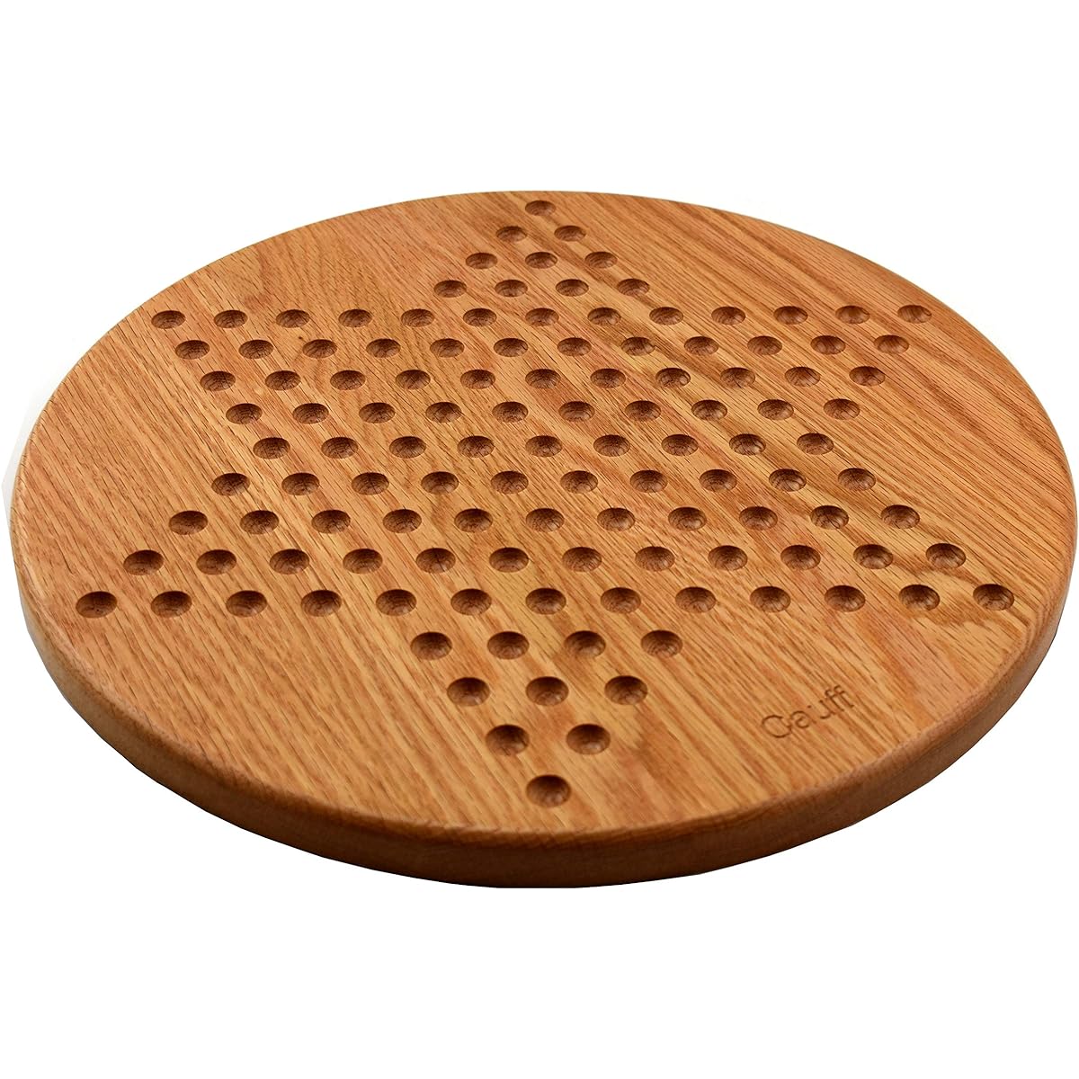 14" Solid Oak Wooden Chinese Checkers Board Game