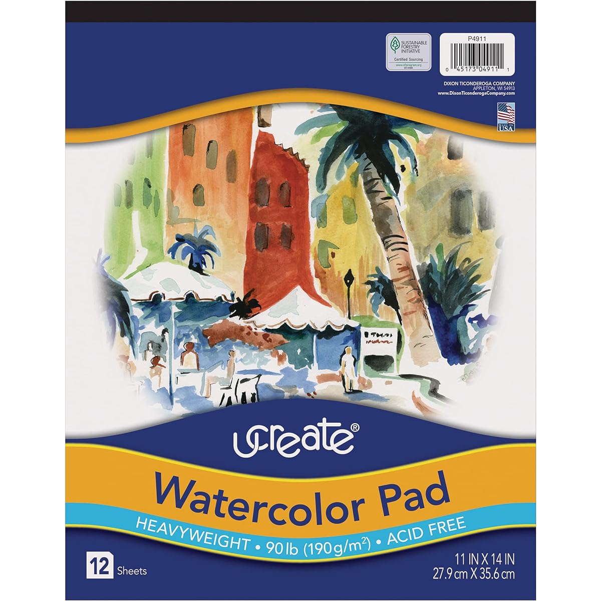 UCreate Watercolor Pads 90lb 11" x 14" 12 Sheets 3 Pack
