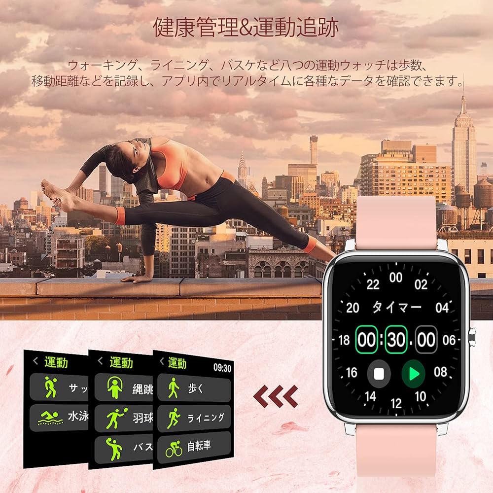 Smart Watch, Activity Meter, Women's, Men's, Smart Bracelet, Large Screen, Full Touch Screen, Call Notification, Watch, Facebook/Twitter/Line/SMS/App Notification, Pedometer, Sports Watch, Music/Camera Control, Weather, IP68 Waterproof, Brightness Adjust