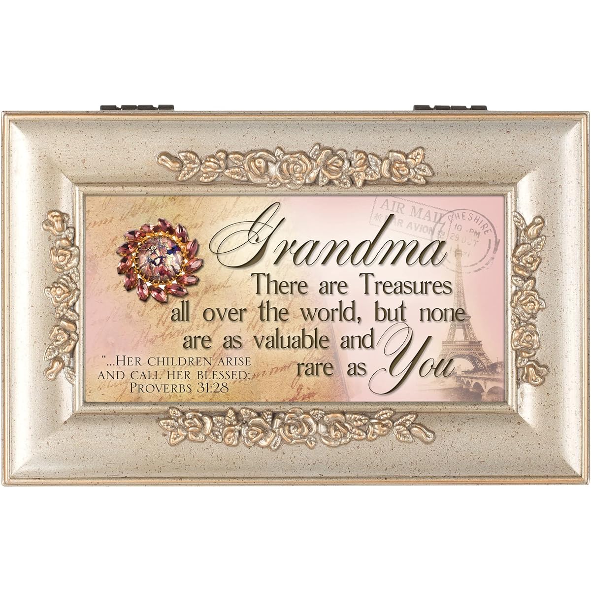 First Communion Music Box with "How Great Thou Art"