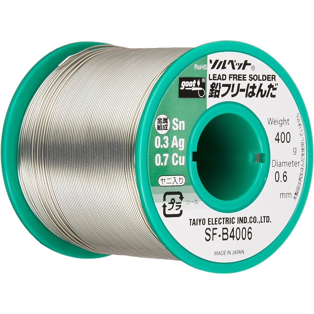 goot Low silver type lead-free solder Φ1.0mm 99% tin/0.3% silver/0.7% copper 400g reel with tar SF-B4010