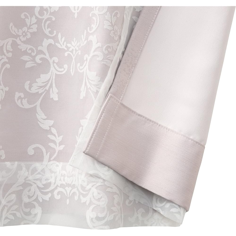 Francfranc Bliss x Lucilla Double Curtain Width 100cm x Length 200cm Light Purple (Lace & Drape 1 Piece Ornament Pattern Plain)
