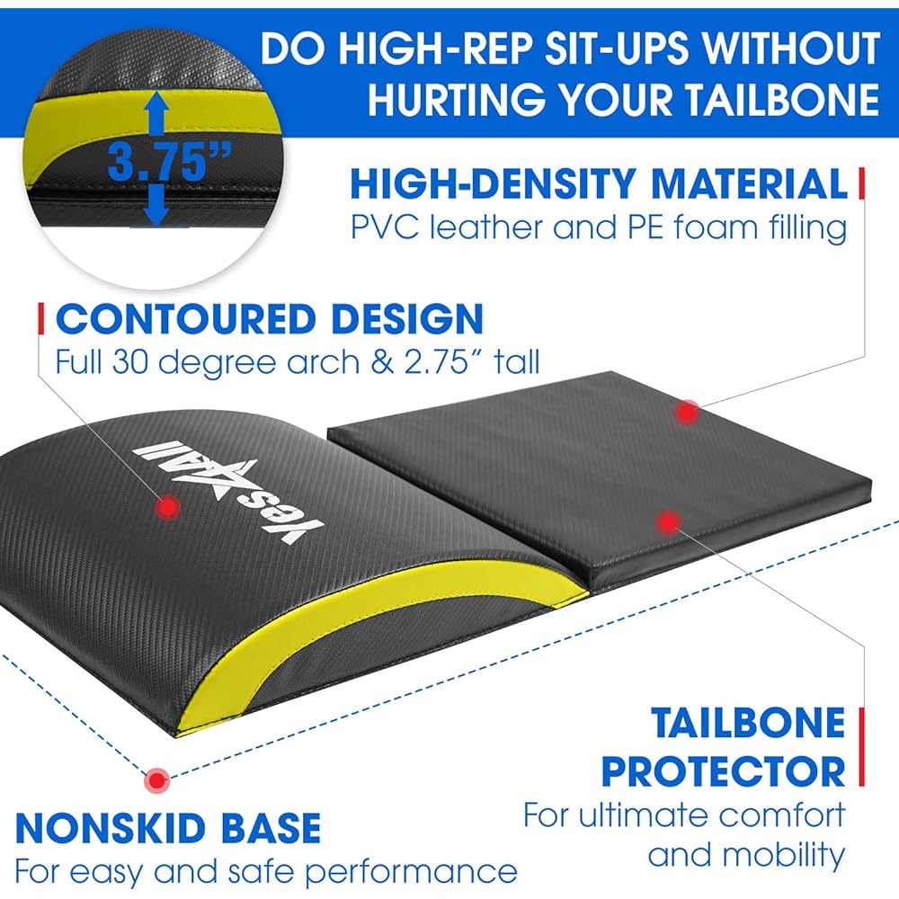 Yes4All Abdominal Mat Foldable Ab Mat Ab Cushion Training Support Fitness Home Gym Core Training