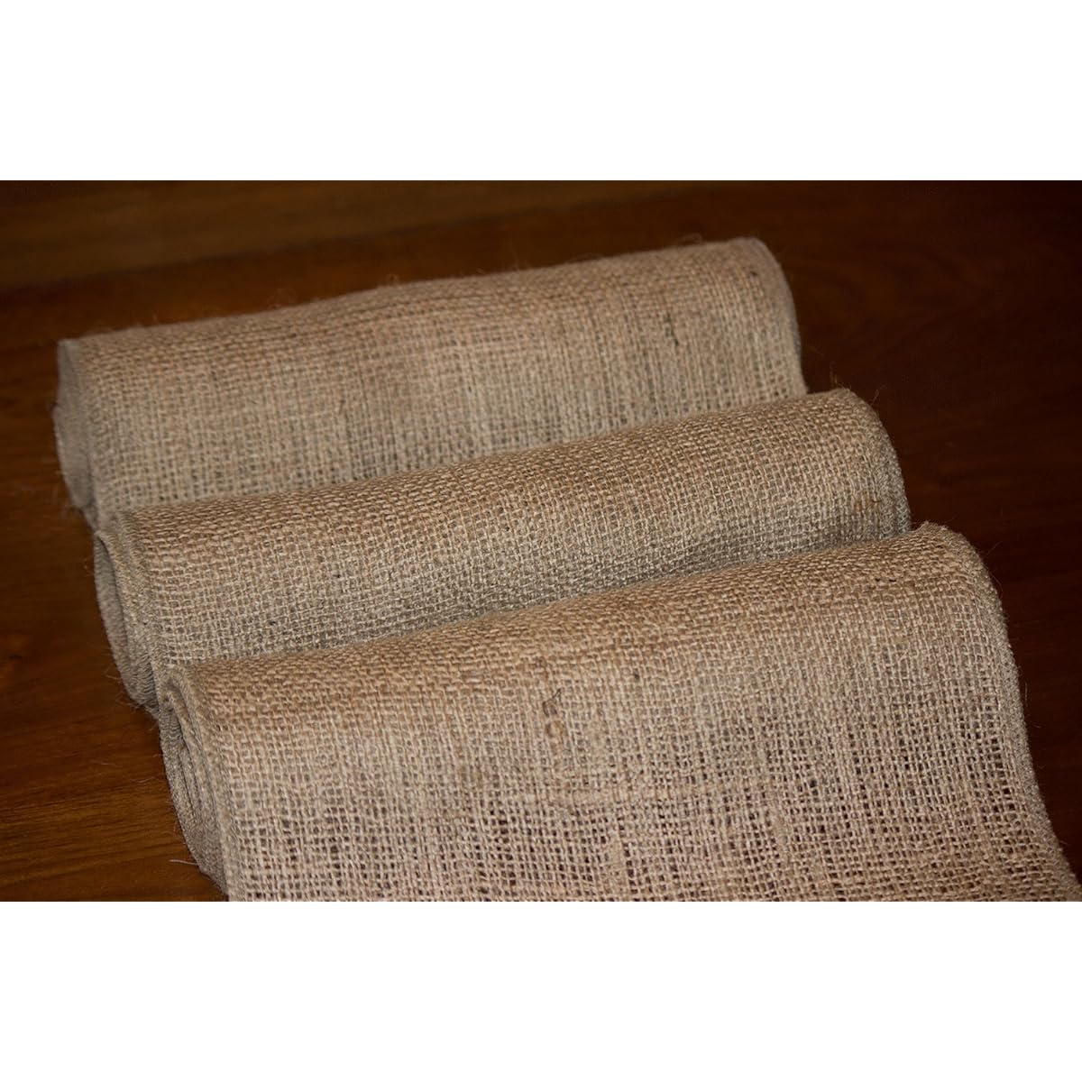 Burlapper 12" x 120" (3-Pack, 10 Yards) Natural Frayless Edge Burlap Table Runner