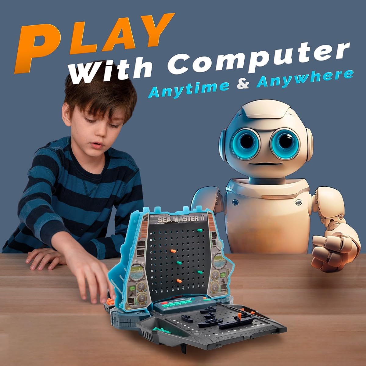 GooPlays Electronic Talking Sea Battle with Lights and Sounds, Interactive Gameplay, Ships, Explosive Effects, Ultimate Board Game for Kids Ages 7+, 1 or 2 Players, Birthday Gift