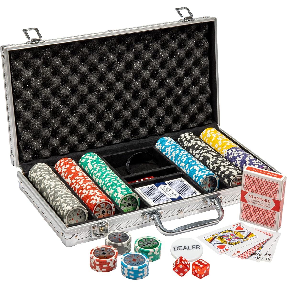 300ct Hi Roller 14 Gram Clay Poker Chip Set w/Aluminum Case
