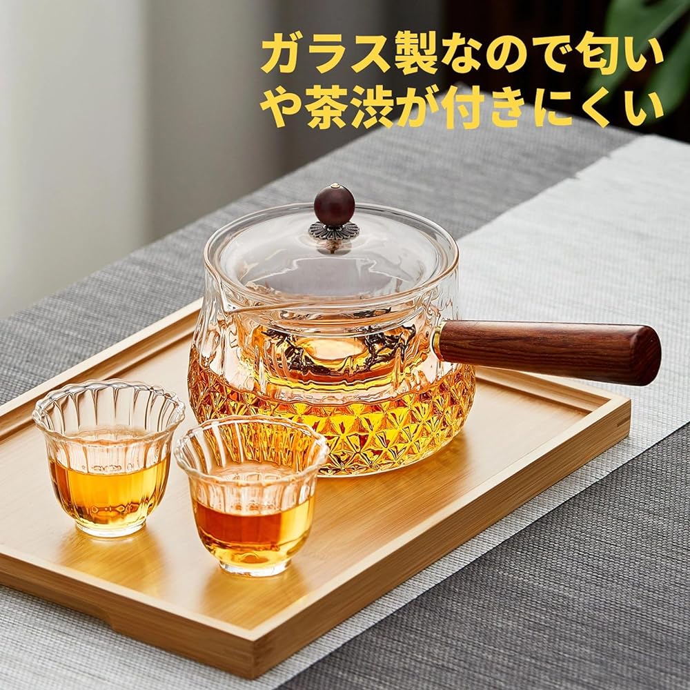 Unbreakable Teapot Glass Heat Resistant Teapot Large 800ml Large Capacity Open Fire Unbreakable Simple Tea Strainer and Handle Included Transparent Easy to Wash Refrigerator Clear