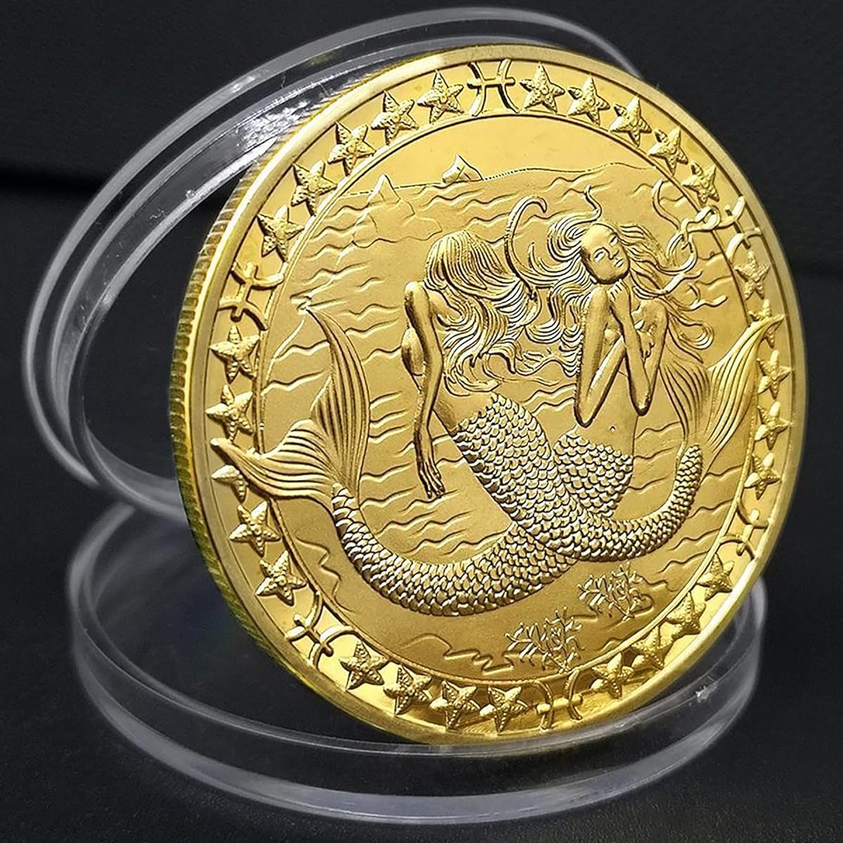 12 Zodiac Signs Challenge Coin Gold Plated Lucky Coin, Birthday Present Gift for Him or Her (Aries)