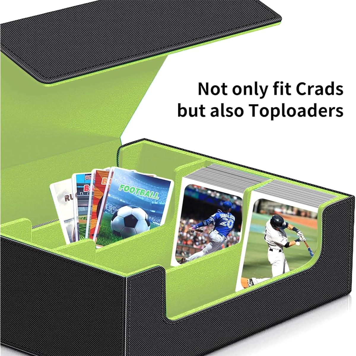 superaimi 1800+ Trading Card Storage Box with Magnetic Closure Top Loader Storage Box 600+ 35PT 3"x4" Standard Top Loader Card Deck Case Box for MTG, Sports Cards, Gaming Cards, Business Cards