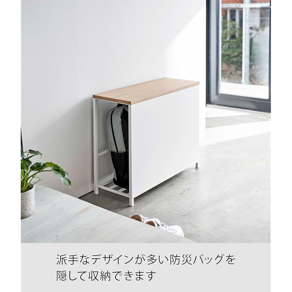 Yamazaki Jitsugyo Entrance Bench with Storage White Approx. W60XD25XH45cm Tower Entrance Rack Storage 5670