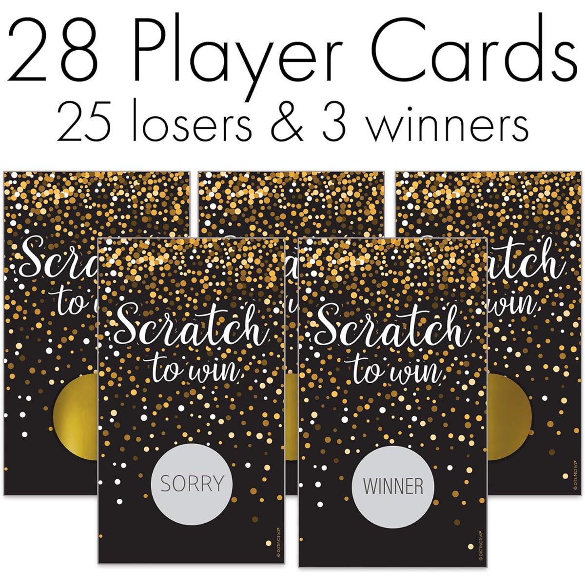 Party Game Black and Gold 28 Scratch Off Cards