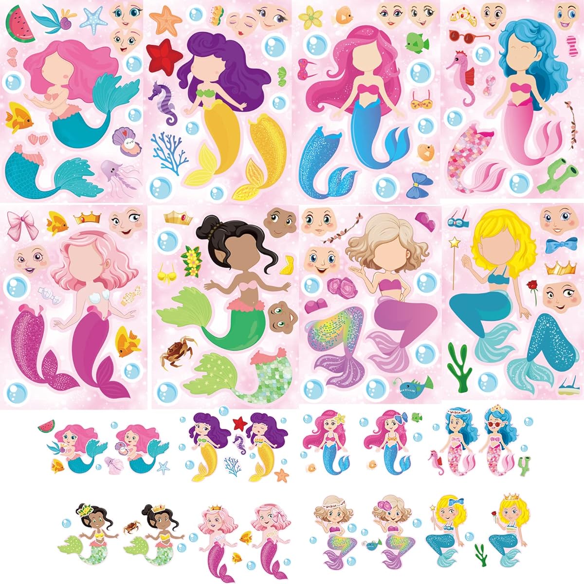 36 stickers to make a mermaid