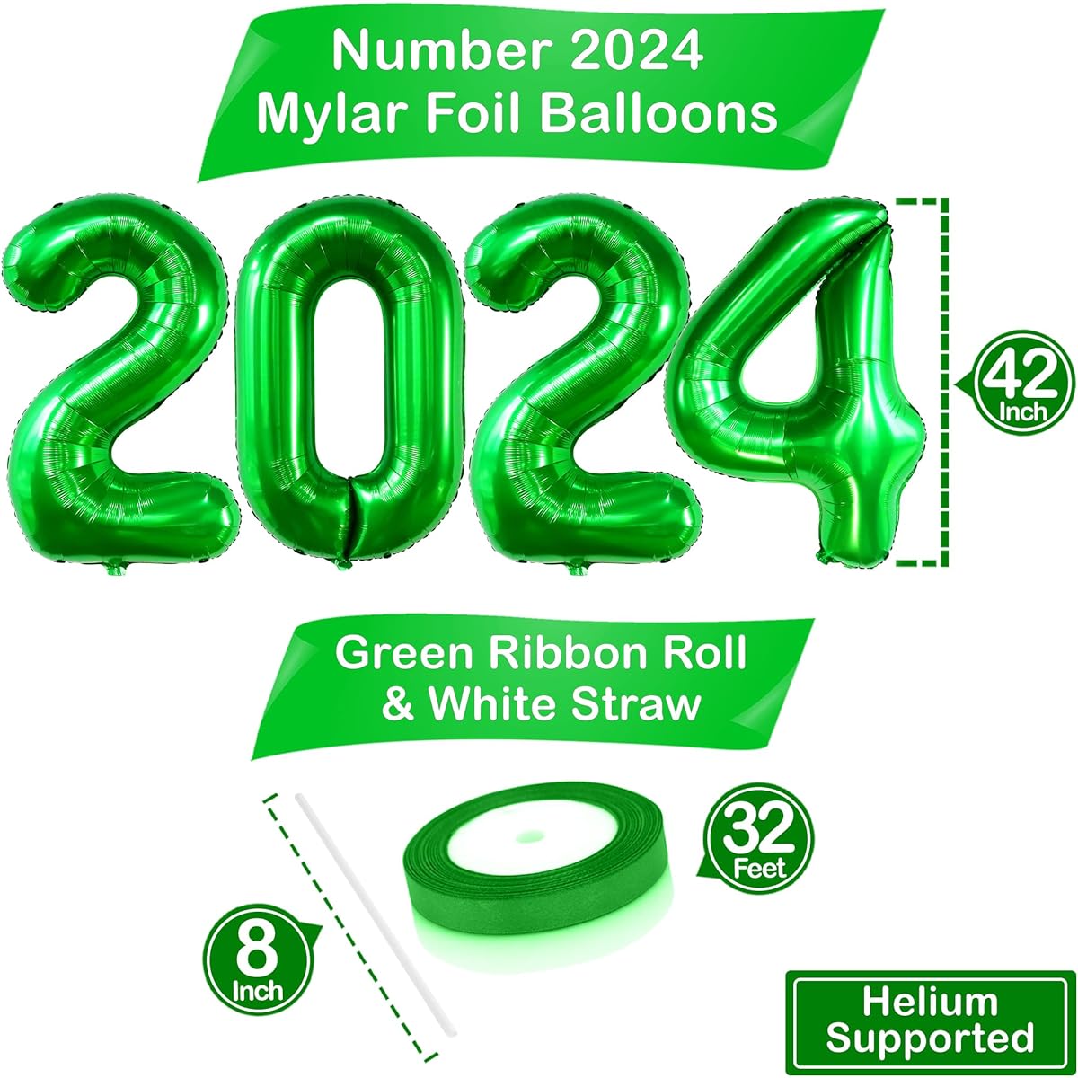 KatchOn Green 2023 Balloons Numbers - Giant 40 Inch | Graduation Decorations 2023 | Green 2023 Balloons Graduation Party Decorations | Class of 2023 Balloon Decorations Graduation Party Decorations