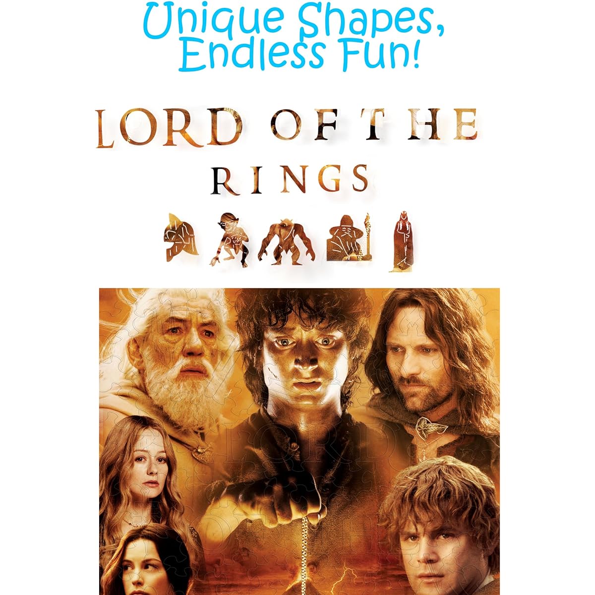 CRAFTHUB Lord of the Rings Puzzle - Wooden Jigsaw Puzzle for Adults and Kids - Lord of the Rings Gifts Family Game - 205 Pieces A3 Size 9.25" x 12.25"