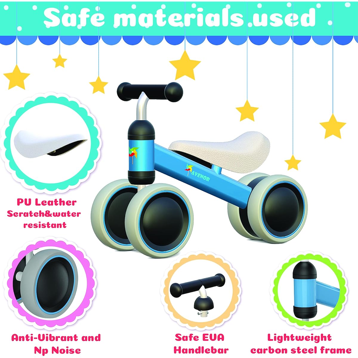 Avenor Baby Balance Bike - Baby Bicycle for 6-24 Months, Sturdy Balance Bike, Great Gift for 1 Year Old Girl/Boy, Great First Bike or Birthday Gift, Safe Riding Toy
