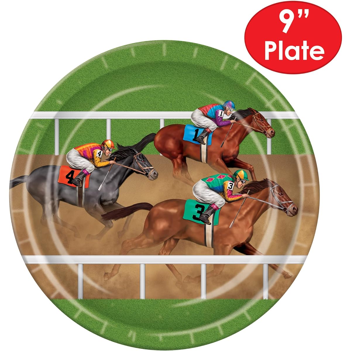 Beistle Horse Racing Plate 9 Inch Multicolor