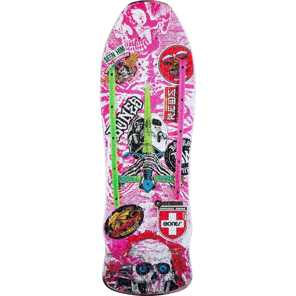 Powell Peralta Skull & Sword GeeGah Skateboard Deck Puzzle Pink