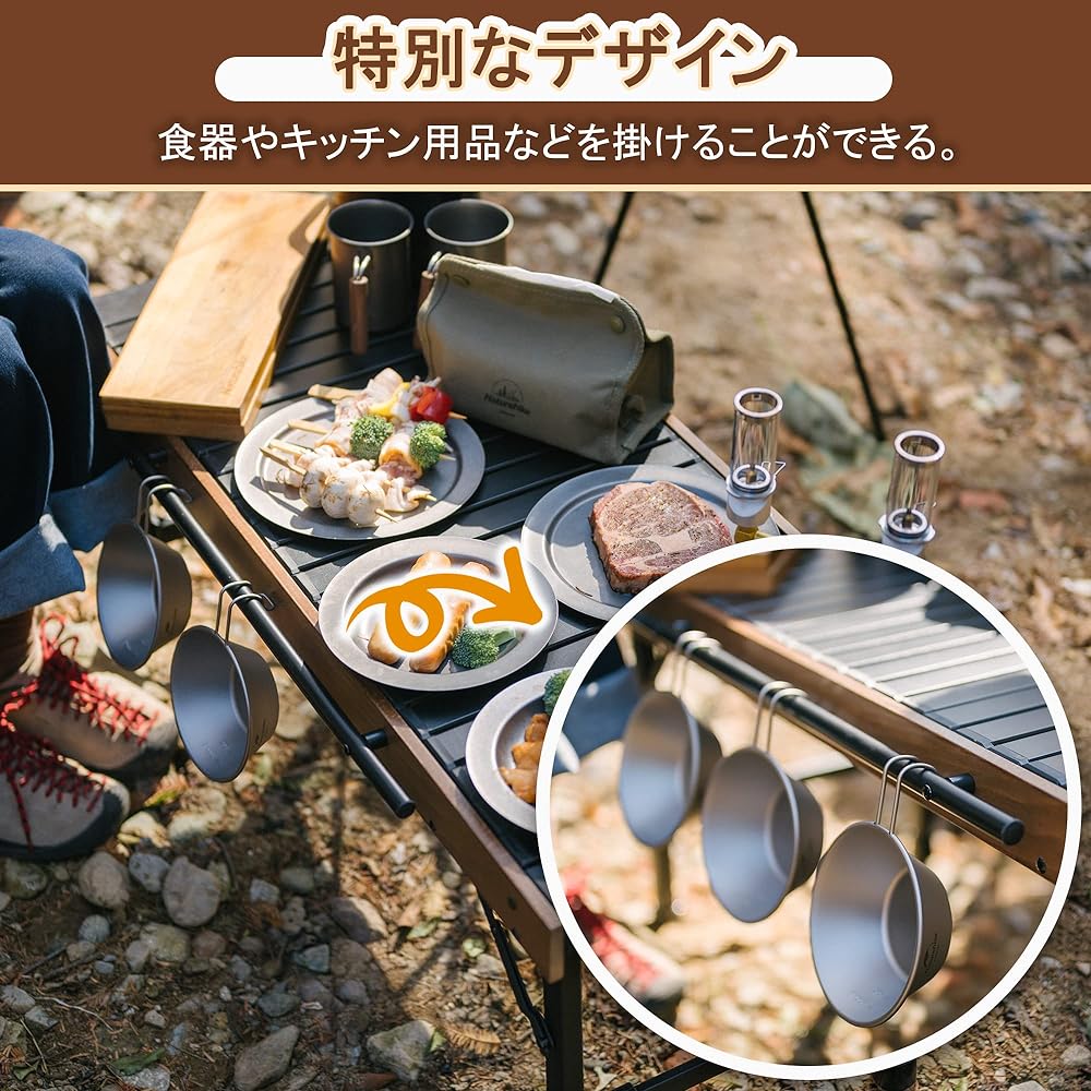 Naturehike Direct Store Camping Table Camping Folding IGT 3 Unit Roll Table Aluminum Lightweight Barbecue BBQ Hiking Picnic Compact Combination Combination Storage Bag Included