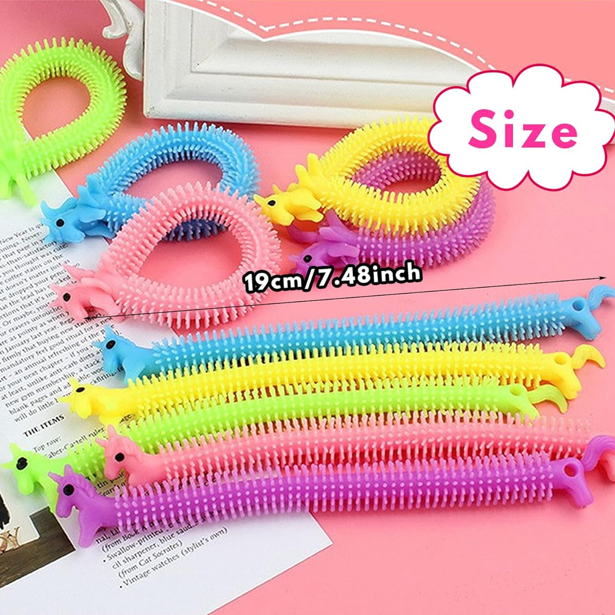 20 Pack Stretch String Fidget Toys, Sensory Fidget Stretch Toys, Sensory Noodle Strings for Kids and Adults, Stress Relief, Party Favors