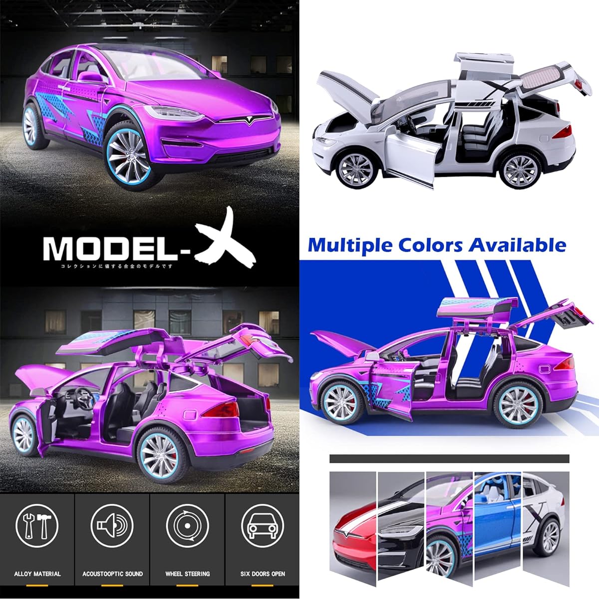FESVASDEE Model Car 1/20 Scale Sports Racing Version Pull Back Car Diecast Car Metal Model Car with Sound and Lights for Kids Ages 3+ White