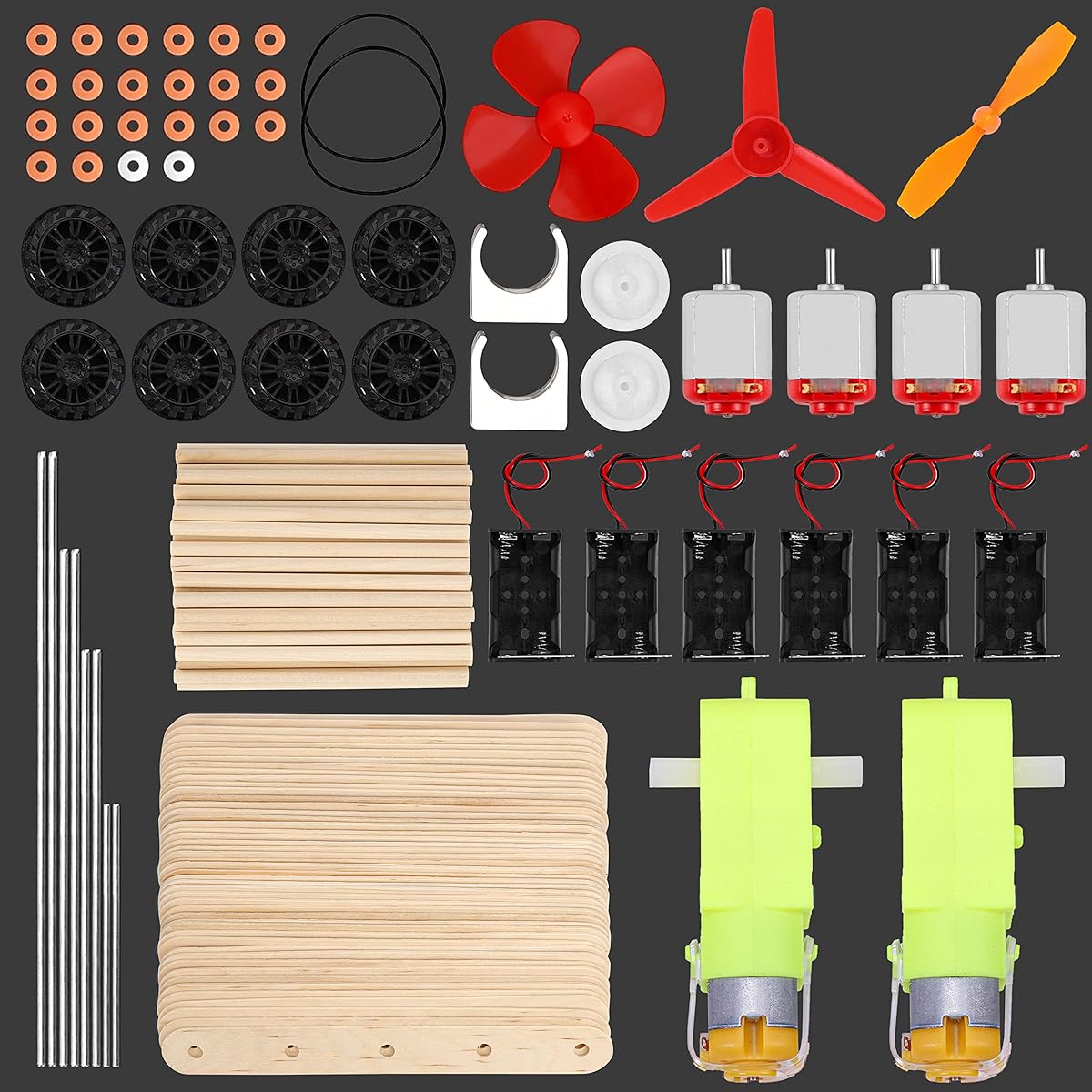 Sntieecr 6 Sets STEM Motor Kit 159 Pieces Mini Electric Motor Kit Science Experiment Educational Learning Kit Electrical Circuit Kit for DIY STEM Projects Ages 8+ Adults