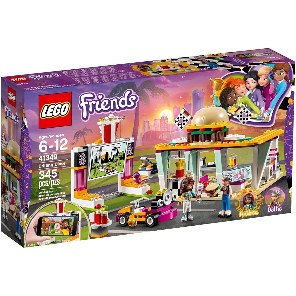 LEGO Friends Drifting Diner 41349 Building Kit (345 Piece), Multicolor