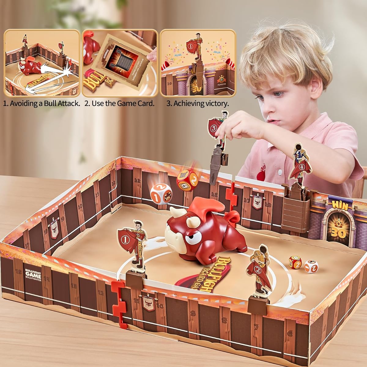 2024 Board Game for Kids Bullfighting Game for 2-4 Players Bullfighting Game for 2-4 Players Perfect Christmas Birthday Gift for Boys/Girls