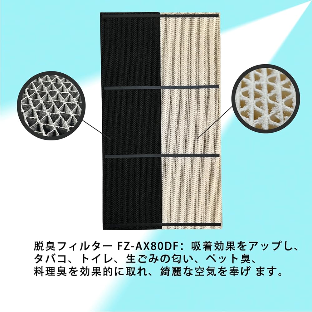 FZ-AX80HF Dust collection filter for humidifying air purifier FZ-AX80DF Deodorizing filter for humidifying air purifier HEPA filter KI-AX80 Replacement filter set for air purifier (compatible product)